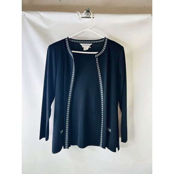 Misook Acrylic Knit Color Block Blazer Jacket - Picture 5 of 6